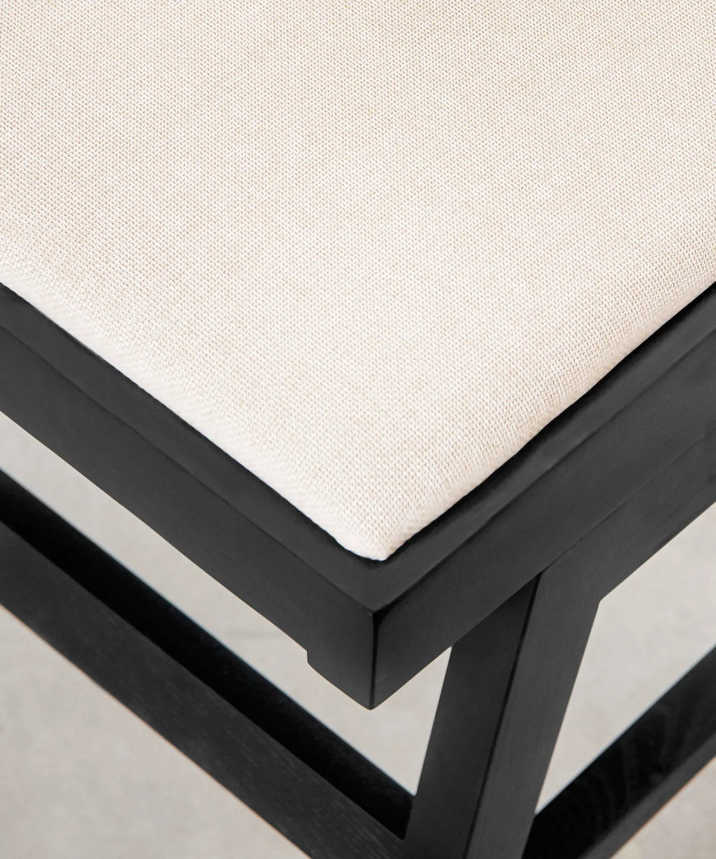 Chaise de salle à manger en bois, rotin et tissu Pauline