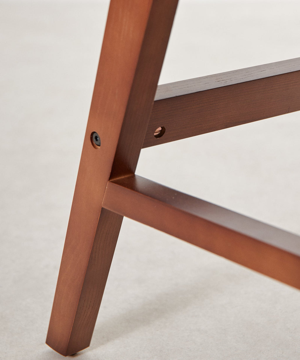 Chaise de salle à manger en bois, rotin et tissu Pauline Color Edition