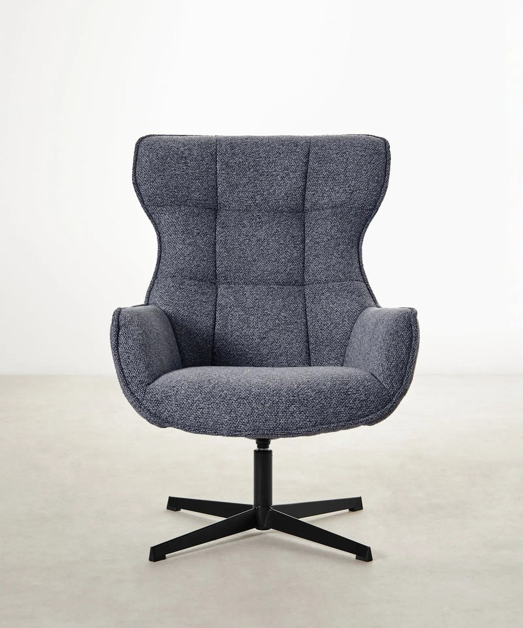 Fauteuil rotatif de tissu bouclé Elsa