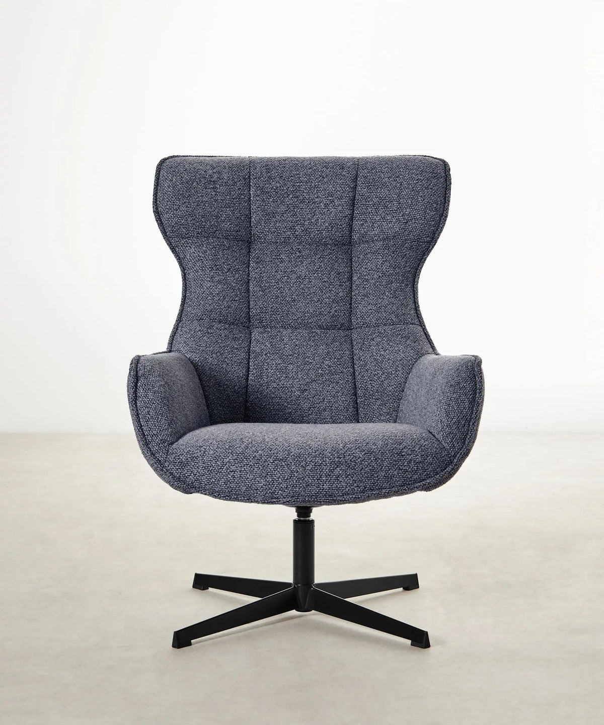 Fauteuil rotatif de tissu bouclé Elsa