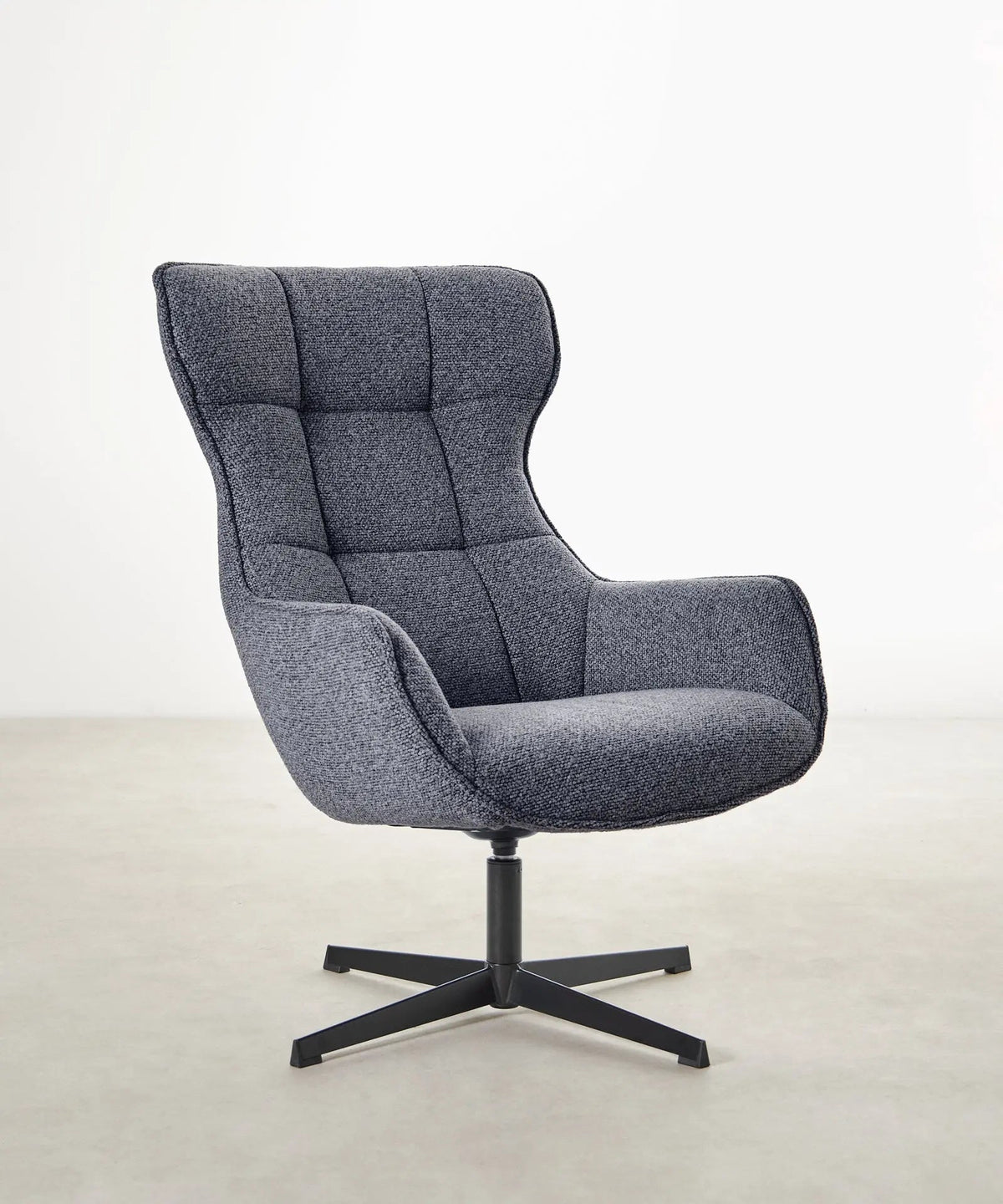 Fauteuil rotatif de tissu bouclé Elsa
