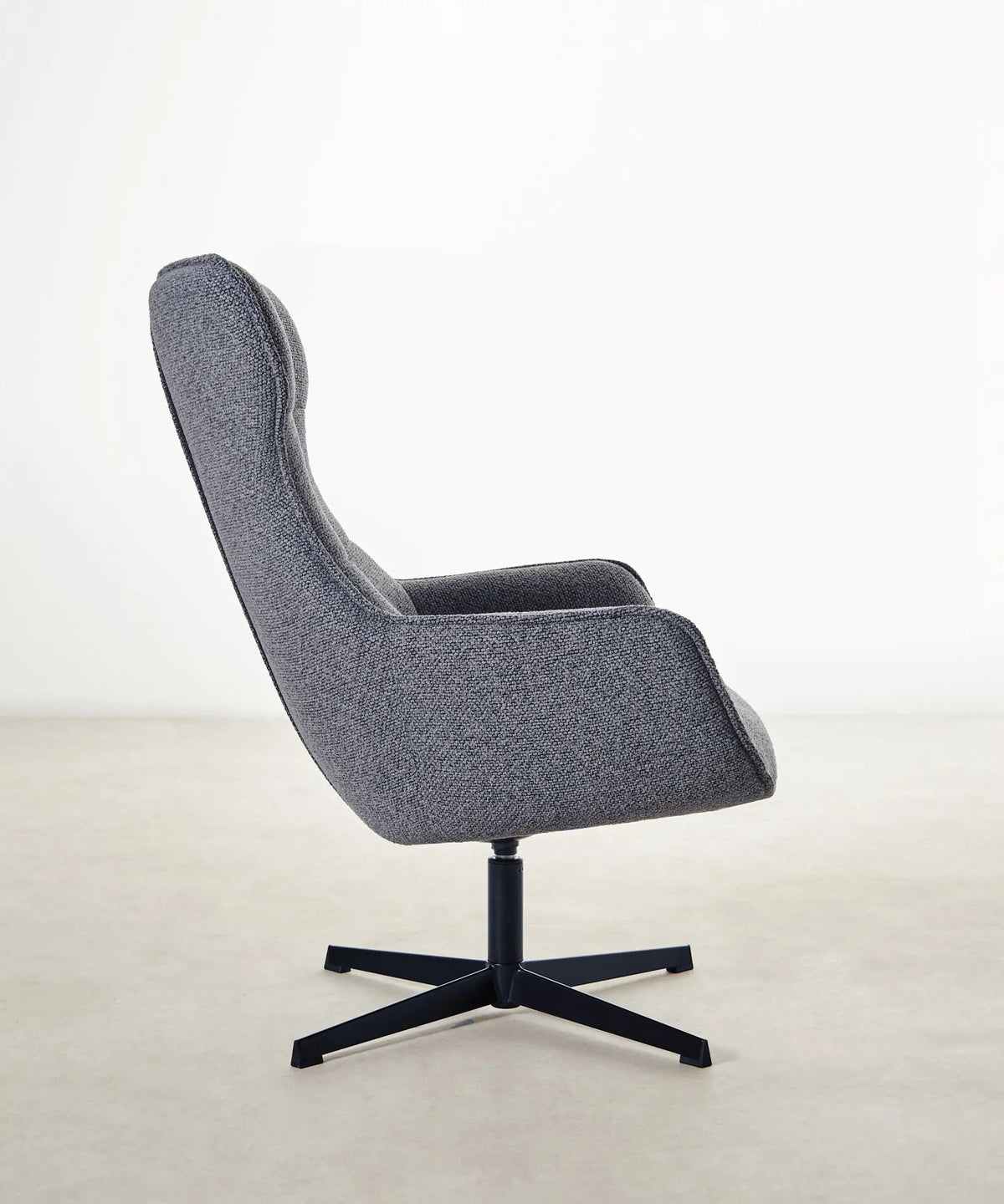 Fauteuil rotatif de tissu bouclé Elsa