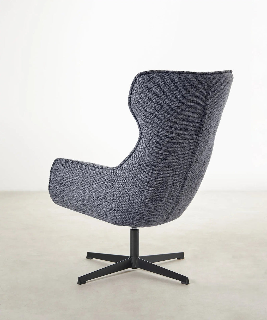 Fauteuil rotatif de tissu bouclé Elsa